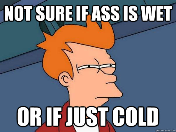 Not sure if ass is wet Or If just cold   Futurama Fry