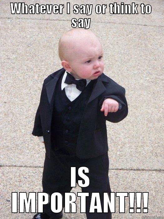 WHATEVER I SAY OR THINK TO SAY IS IMPORTANT!!! Baby Godfather