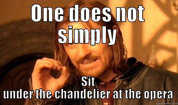 ONE DOES NOT SIMPLY SIT UNDER THE CHANDELIER AT THE OPERA One Does Not Simply