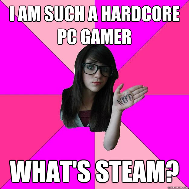 I am such a hardcore pc gamer What's steam?  Idiot Nerd Girl