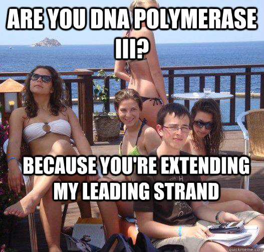 Are you DNA Polymerase III? Because you're extending my leading strand   Priority Peter