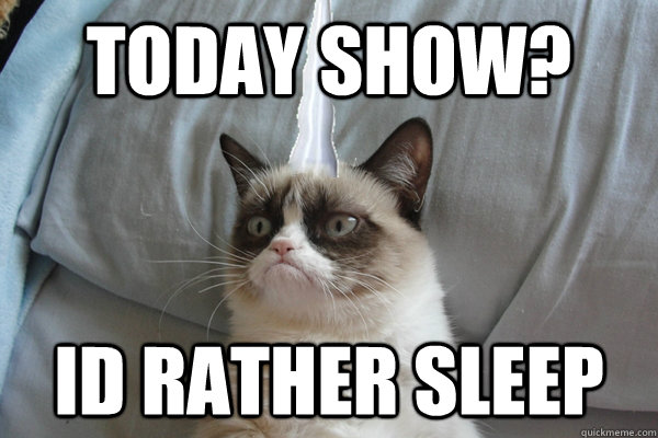 Today Show? Id rather Sleep - Today Show? Id rather Sleep  Grumpy cat unicorn horn