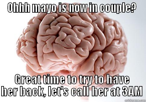 Bedard et sa mentalité de femme - OHHH MAYO IS NOW IN COUPLE? GREAT TIME TO TRY TO HAVE HER BACK, LET'S CALL HER AT 3AM Scumbag Brain