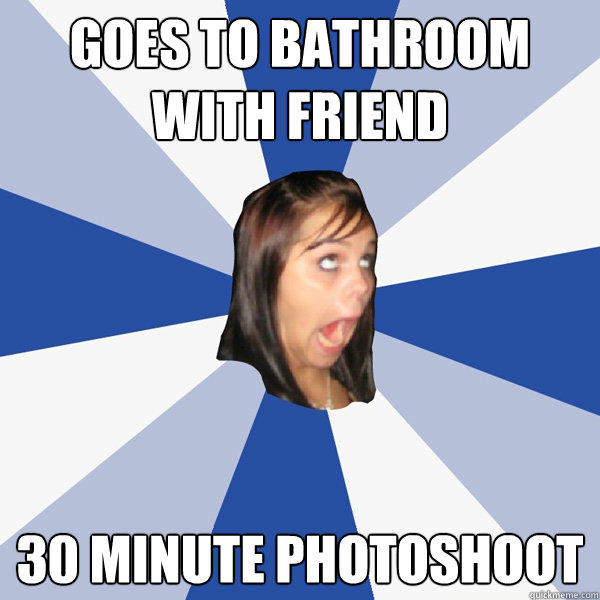 goes to bathroom with friend 30 minute photoshoot  