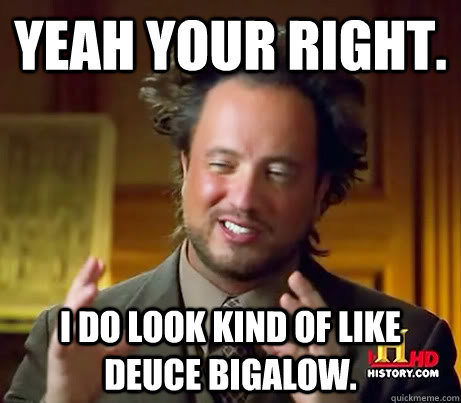 Yeah your right. I do look kind of like Deuce Bigalow.  - Yeah your right. I do look kind of like Deuce Bigalow.   Misc