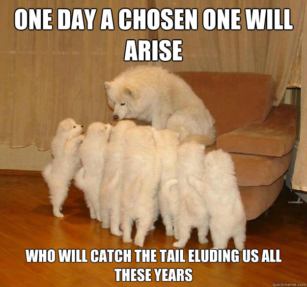 One day a chosen one will arise who will catch the tail eluding us all these years - One day a chosen one will arise who will catch the tail eluding us all these years  Misc