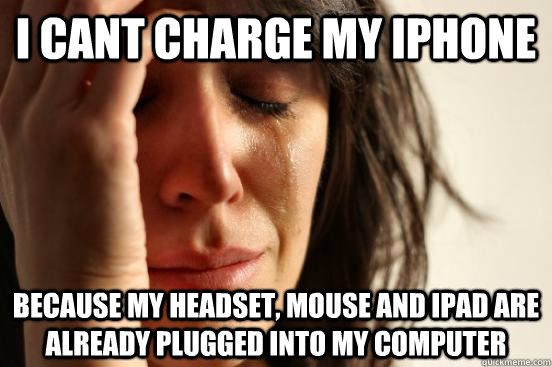 I cant Charge My Iphone Because my Headset, mouse and Ipad are already