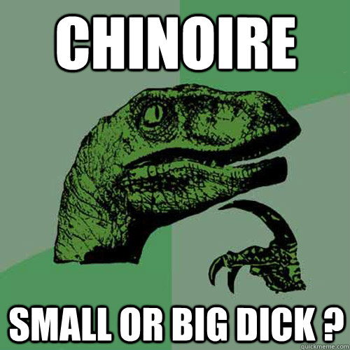 Chinoire Small or big dick ?  Philosoraptor