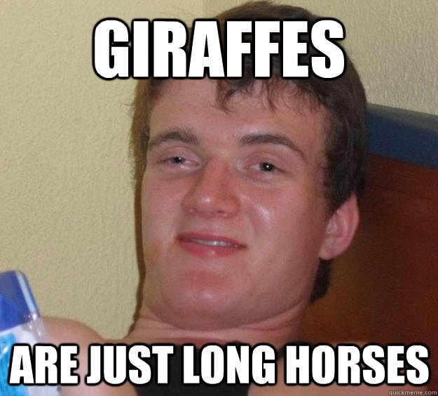 Giraffes  Are just long horses  10 Guy