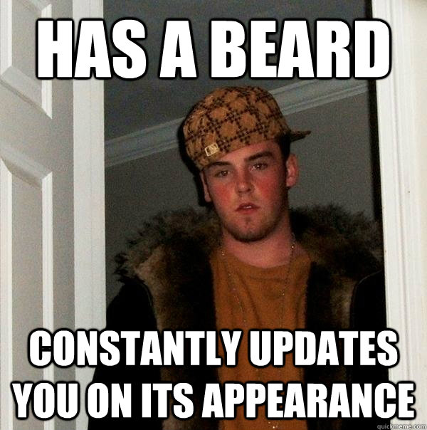 has a beard constantly updates you on its appearance - has a beard constantly updates you on its appearance  Scumbag Steve