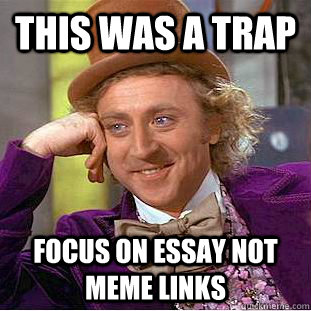 This was a trap Focus on essay not meme links  Condescending Wonka