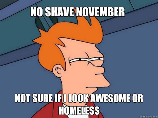 No shave november not sure if i look awesome or homeless  Futurama Fry