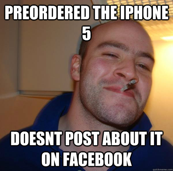 preordered the iphone 5 doesnt post about it on Facebook - preordered the iphone 5 doesnt post about it on Facebook  Misc