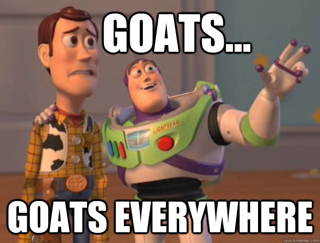     Goats... goats everywhere  Buzz Lightyear