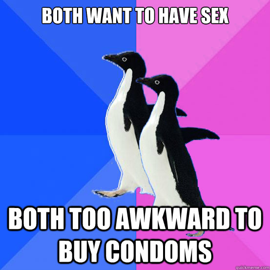 Both want to have sex Both too awkward to buy condoms  