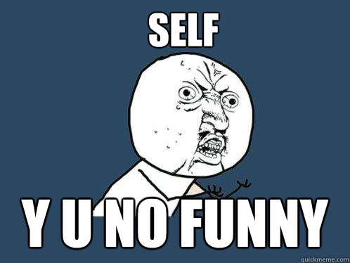 Self Y u no funny  Y U No