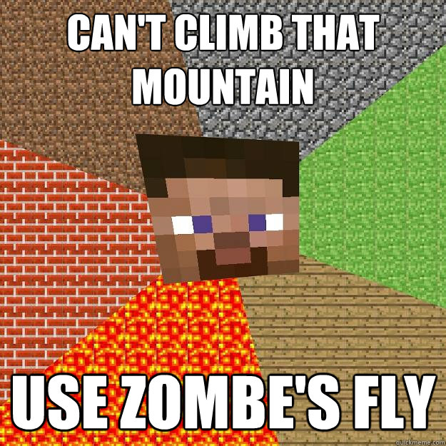 CAN'T CLIMB THAT MOUNTAIN USE ZOMBE'S FLY  Minecraft