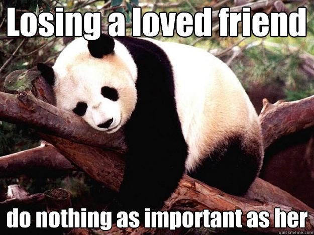 Losing a loved friend do nothing as important as her   Procrastination Panda