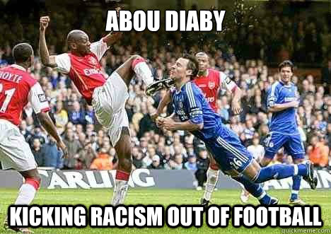 ABOU diaby kicking racism out of football - ABOU diaby kicking racism out of football  racism