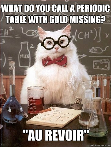 What do you call a periodic table with gold missing? 