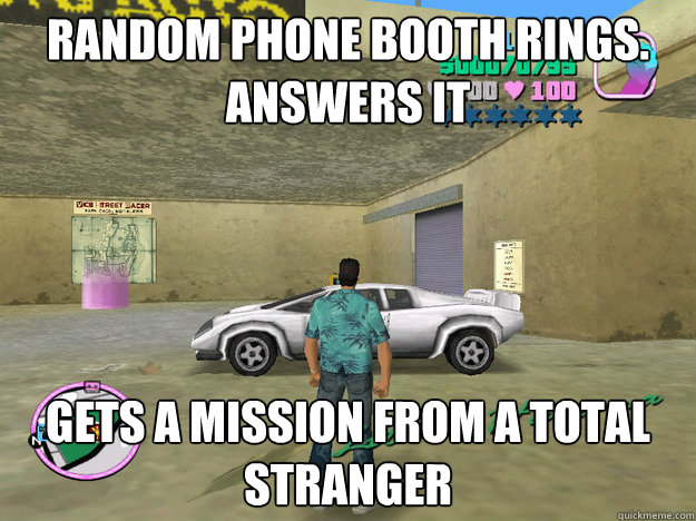 Random Phone Booth rings. Answers it Gets a mission from a total stranger - Random Phone Booth rings. Answers it Gets a mission from a total stranger  GTA LOGIC