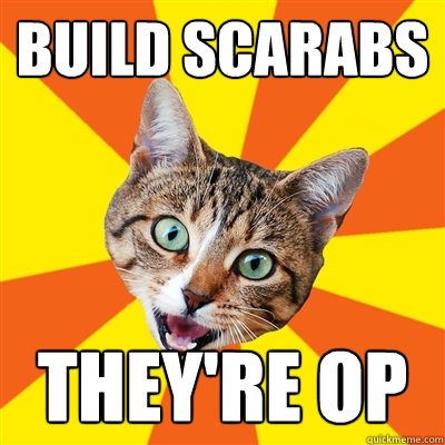 Build scarabs they're op  Bad Advice Cat