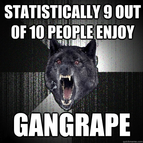 statistically 9 out 0f 10 people enjoy  Gangrape  Insanity Wolf