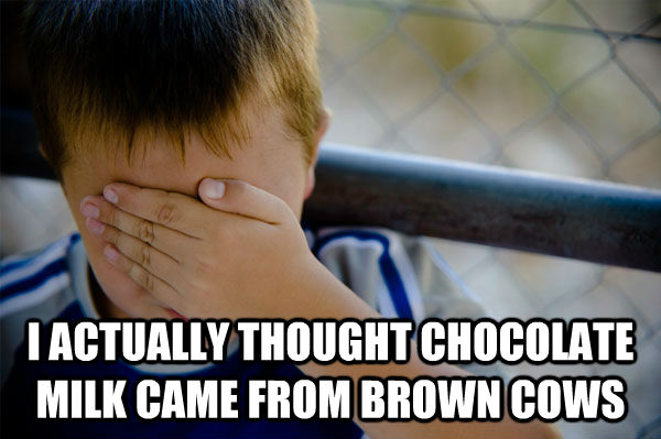  I ACTUALLY THOUGHT CHOCOLATE MILK CAME FROM BROWN COWS  Confession kid