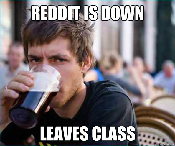 Reddit is down Leaves class  Lazy College Senior