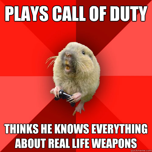 Plays call of duty Thinks he knows everything about real life weapons  Gaming Gopher