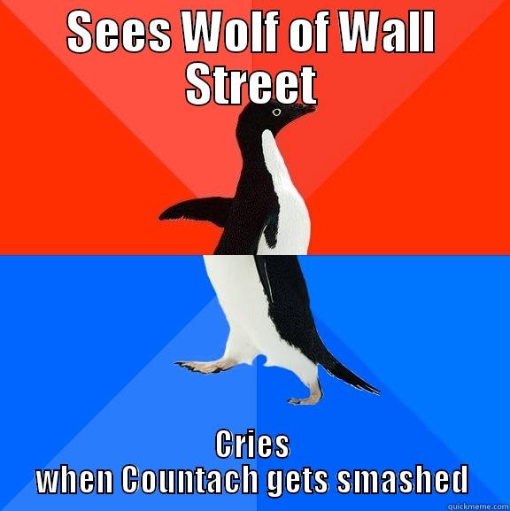 SEES WOLF OF WALL STREET CRIES WHEN COUNTACH GETS SMASHED Socially Awesome Awkward Penguin