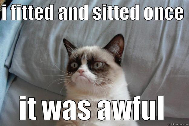 I FITTED AND SITTED ONCE  IT WAS AWFUL Grumpy Cat