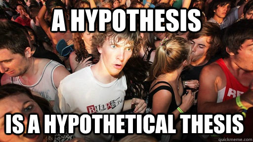 A Hypothesis is a hypothetical thesis - A Hypothesis is a hypothetical thesis  Sudden Clarity Clarence