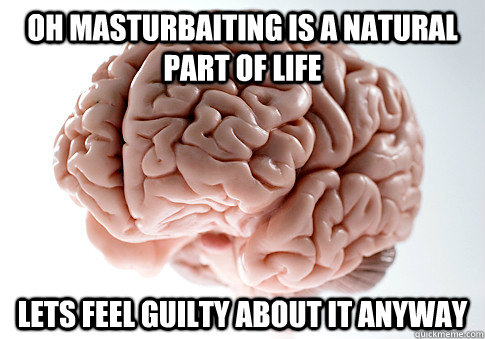 Oh masturbaiting is a natural part of life lets feel guilty about it anyway  Scumbag Brain