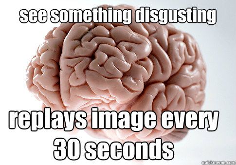 see something disgusting  replays image every 30 seconds  Scumbag Brain