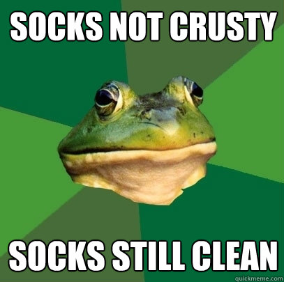 Socks not crusty socks still clean - Socks not crusty socks still clean  Foul Bachelor Frog