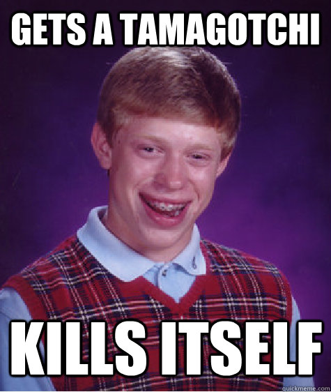 Gets a Tamagotchi Kills itself  Bad Luck Brian