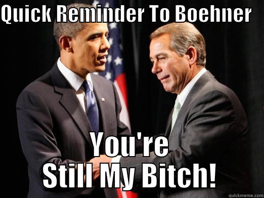 QUICK REMINDER TO BOEHNER    YOU'RE STILL MY BITCH! Misc