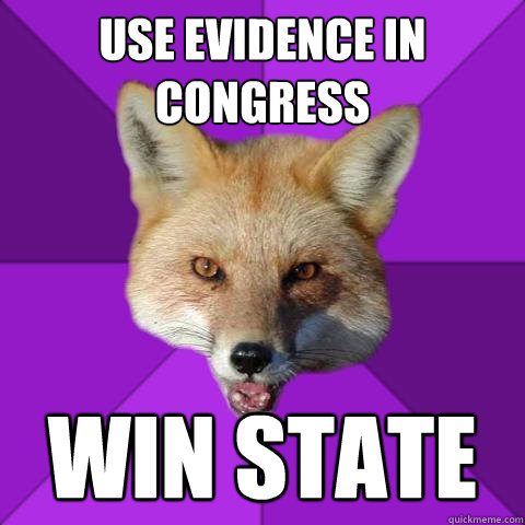 use evidence in congress win state  Forensics Fox