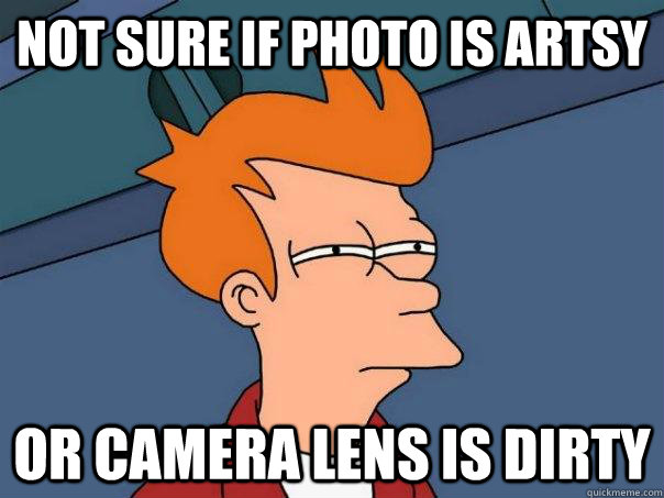 Not sure if photo is artsy or camera lens is dirty  Futurama Fry