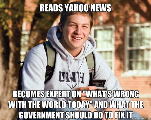 Reads Yahoo news becomes expert on 