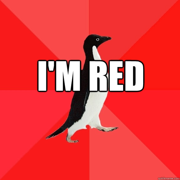  I'm Red  Socially Awesome Penguin