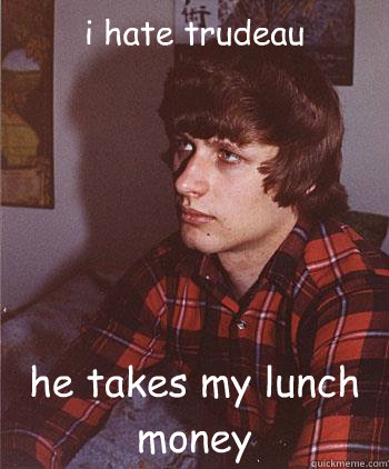 i hate trudeau
 he takes my lunch money  Hipster Harper