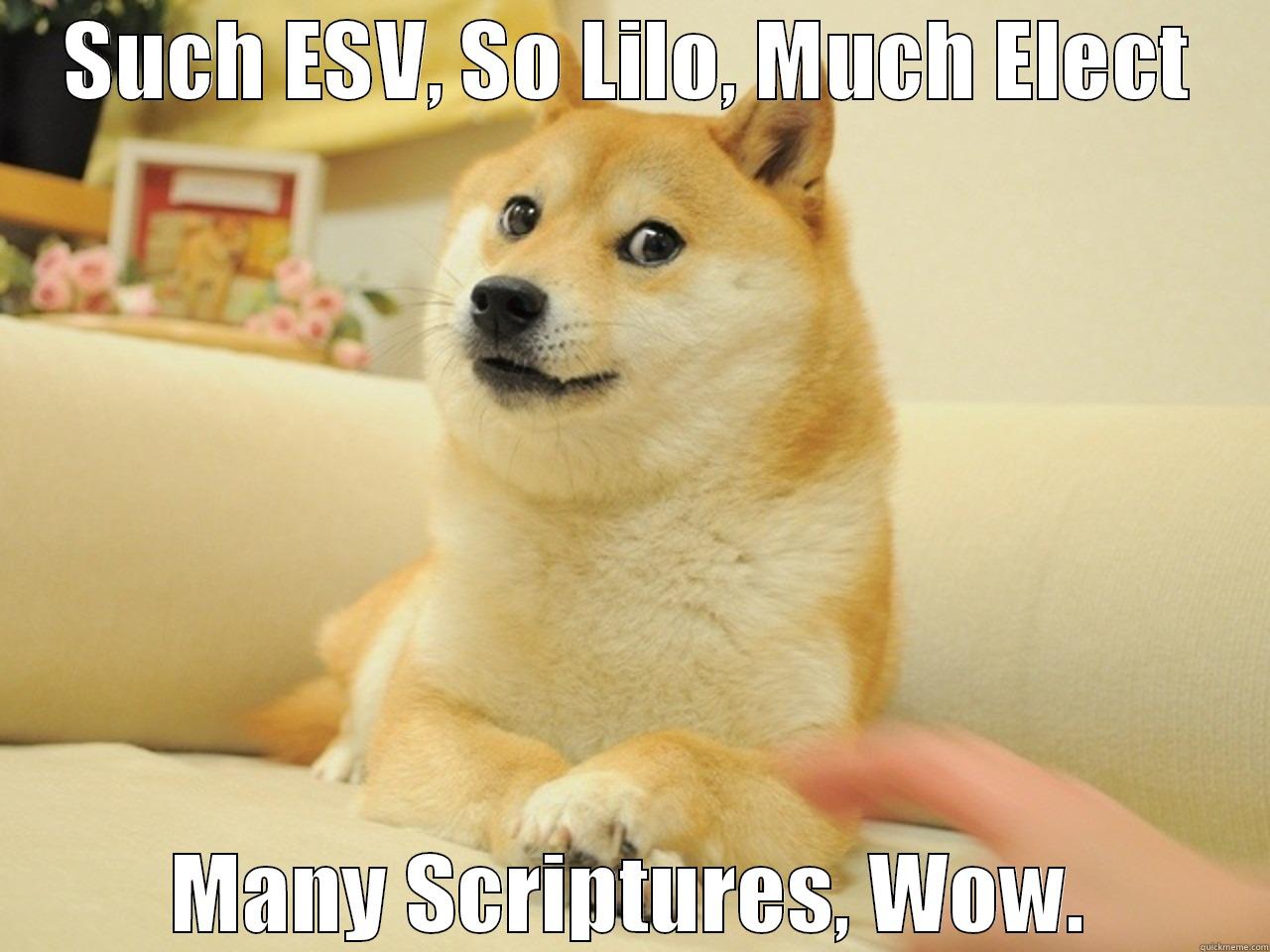 SUCH ESV, SO LILO, MUCH ELECT MANY SCRIPTURES, WOW. Misc