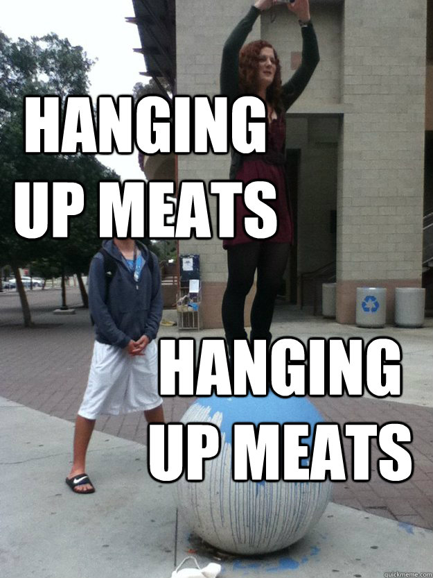 Hanging up meats Hanging up meats  