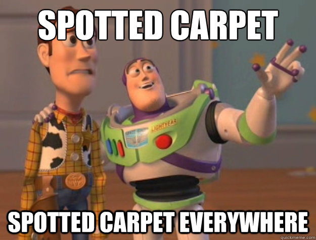 Spotted carpet Spotted carpet everywhere  Buzz Lightyear