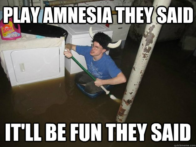 Play Amnesia they said It'll be fun they said - Play Amnesia they said It'll be fun they said  Do the laundry they said