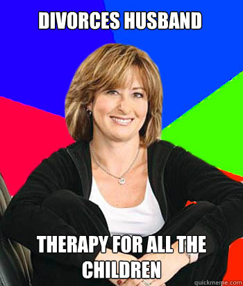 divorces husband therapy for all the children  Sheltering Suburban Mom