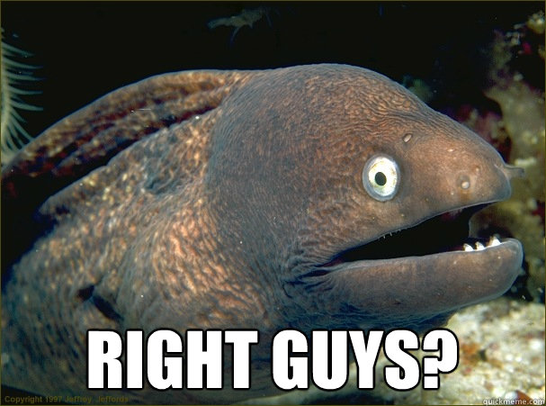  right guys? -  right guys?  Bad Joke Eel