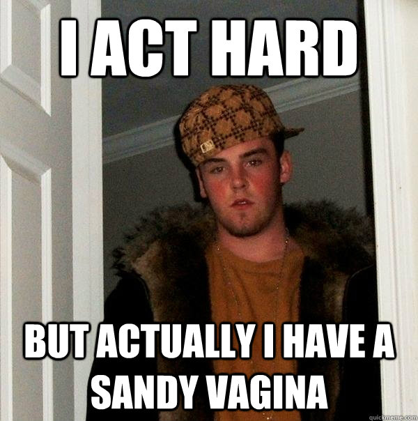 I ACT HARD But actually I have a sandy vagina   Scumbag Steve